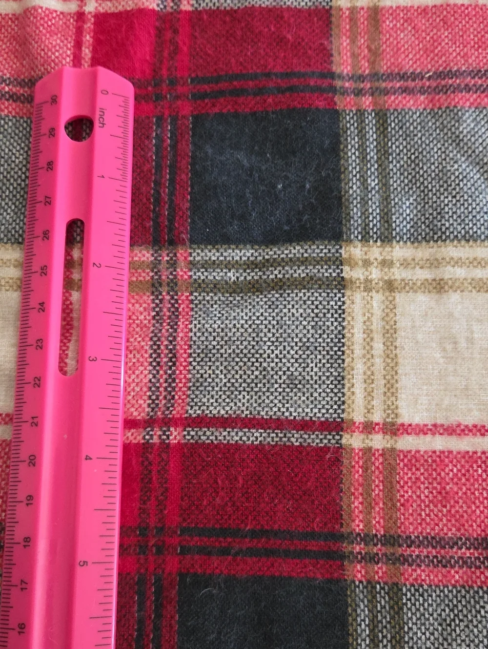 Checkers Stripes Vintage Flannel 4 Warm Colors Sew Craft Quilt Fabric 3yds
